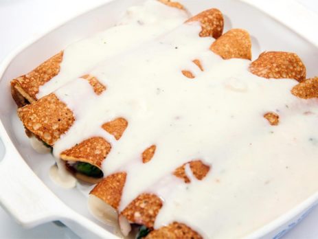 Panqueca com creme de tofu, Oriental