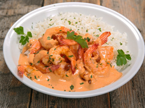 Estrogonofe de camarão